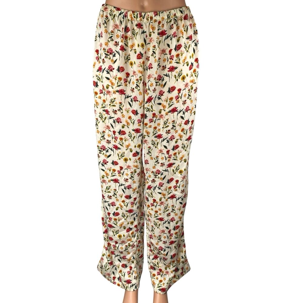 J.Crew Women's Multicolor Floral Elastic Waist Wide Leg Trousers Lounge Pants S